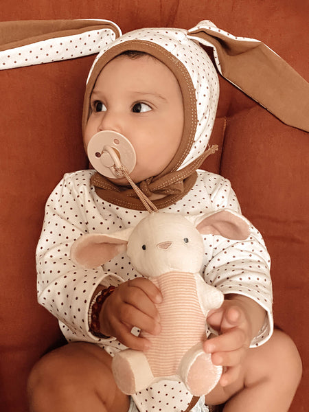 Bitzy Pal Natural Rubber Pacifier & Stuffed Animal: Bunny