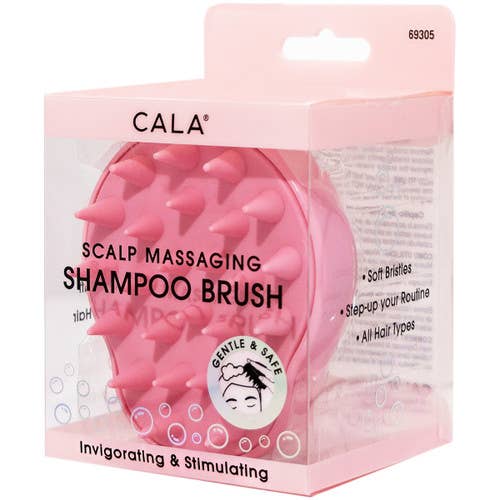 CALA Scalp Massaging Shampoo Shower Hair Brush: Pink
