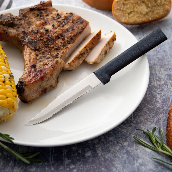 Black Four Serrated Steak Knives Gift Set
