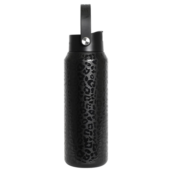 Core Insulated Leakproof Bottle w/Handle 40oz - Black Leopard