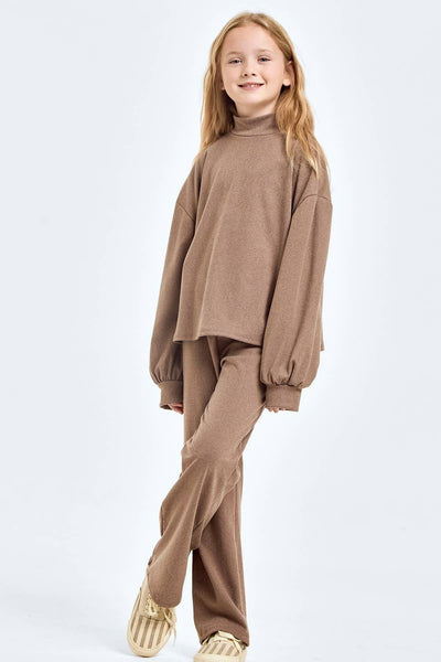 Corduroy Brush Mock Neck Sweater: Masala Pink