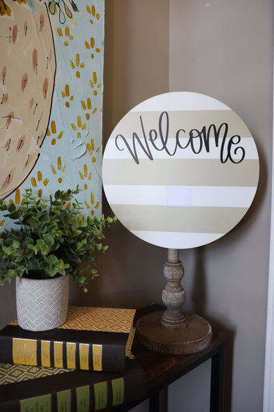 Interchangeable Topper: Welcome Tan Stripes
