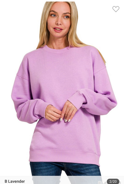 Fleece round neck sweatshirt