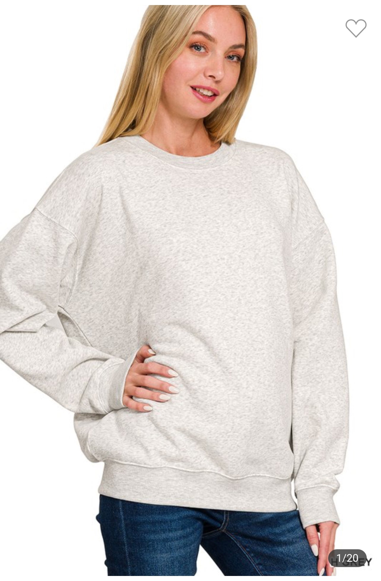 Fleece round neck sweatshirt