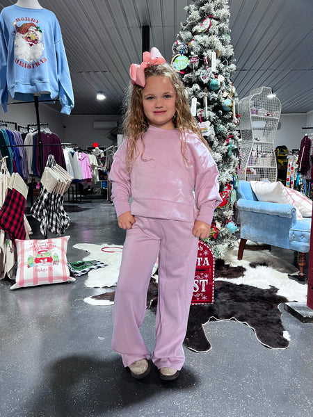 Girls Everyday Scuba Side Slit Pullover and Pant FAIR ORCHID