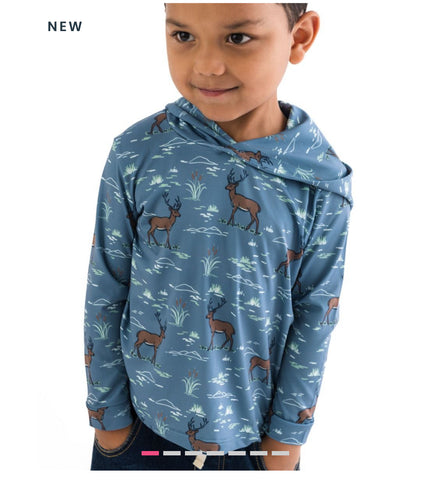 Boys Deer Antler Adventure Performance Hooded Shirt