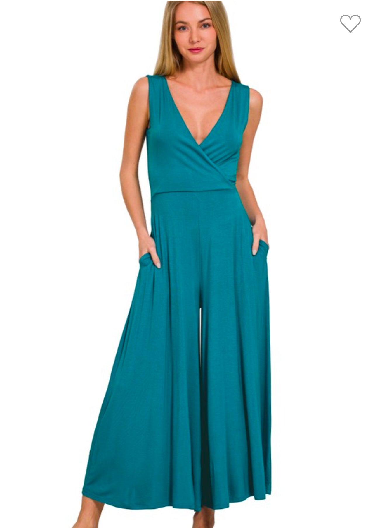 Sleeveless jumpsuit ocean teal