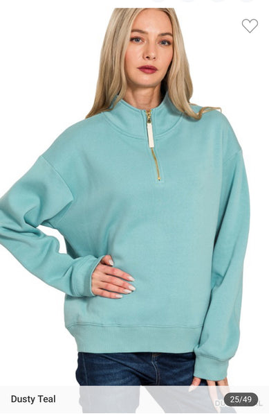 Fleece half zip sweatshirt