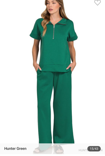 Scuba half zip pant set