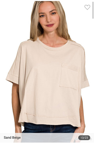 Oversized cropped box tee