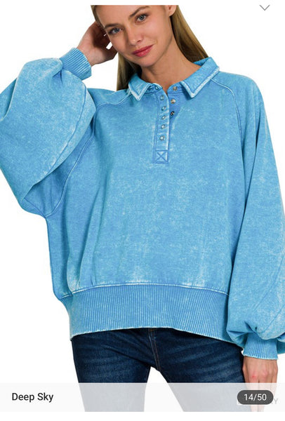 Button up Collared pullover