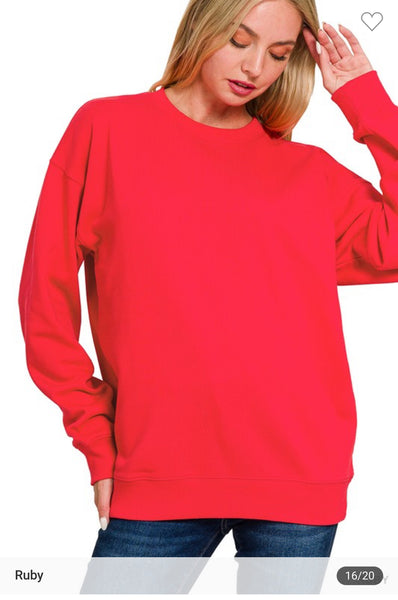 Fleece round neck sweatshirt