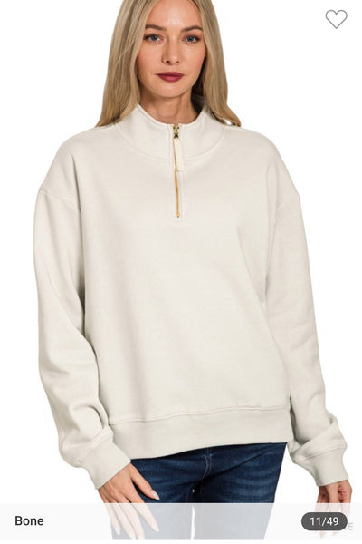 Fleece half zip sweatshirt