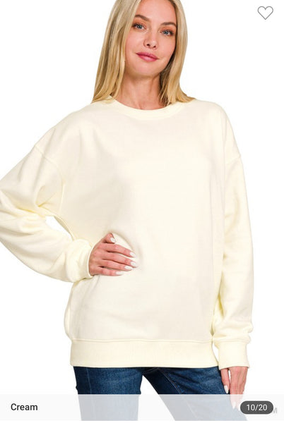 Fleece round neck sweatshirt