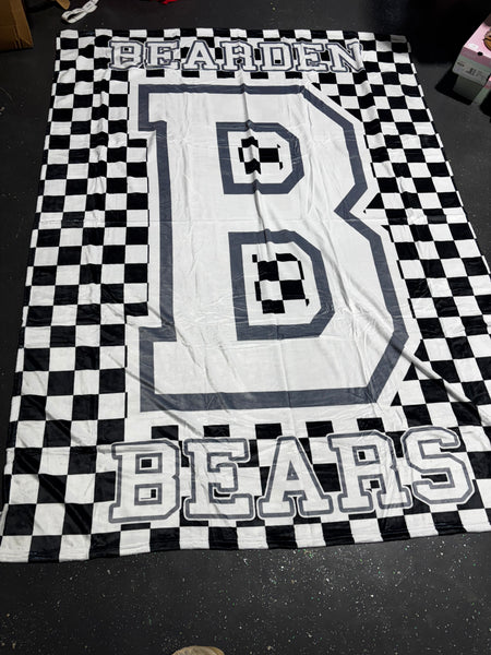 School Spirit Block Letter Pattern Background Blanket