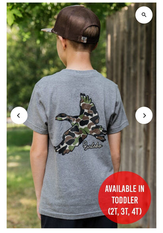 Burlebo youth throwback camo flying duck