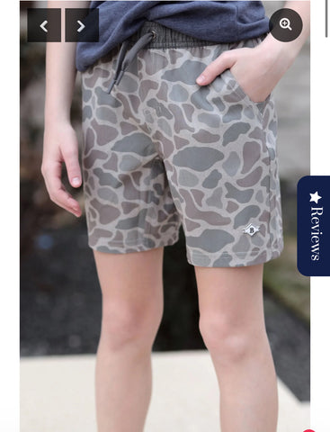 Burlebo youth athletic shorts classic deer
