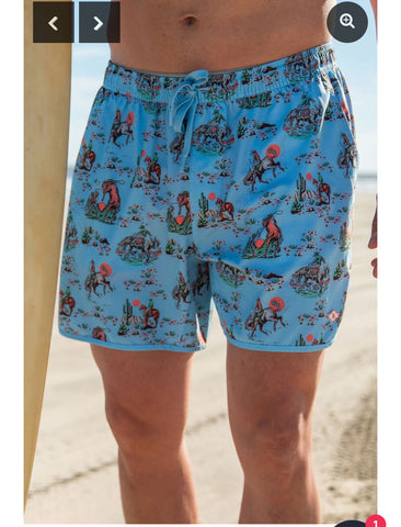 Burlebo swim trunks cowboy up