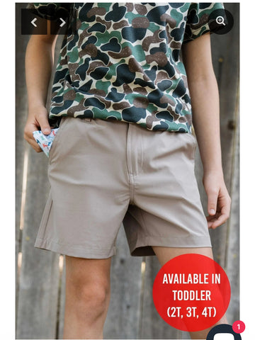 Burlebo youth khaki shorts great outdoors pocket