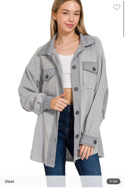 Oversized basic fleece jacket