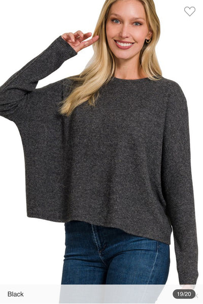 Ribbed long sleeve sweater