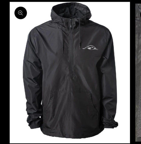 AF Waterfowl Black Lightweight 1-4 Zip Pullover Windbreaker Jacket - Water Resistant