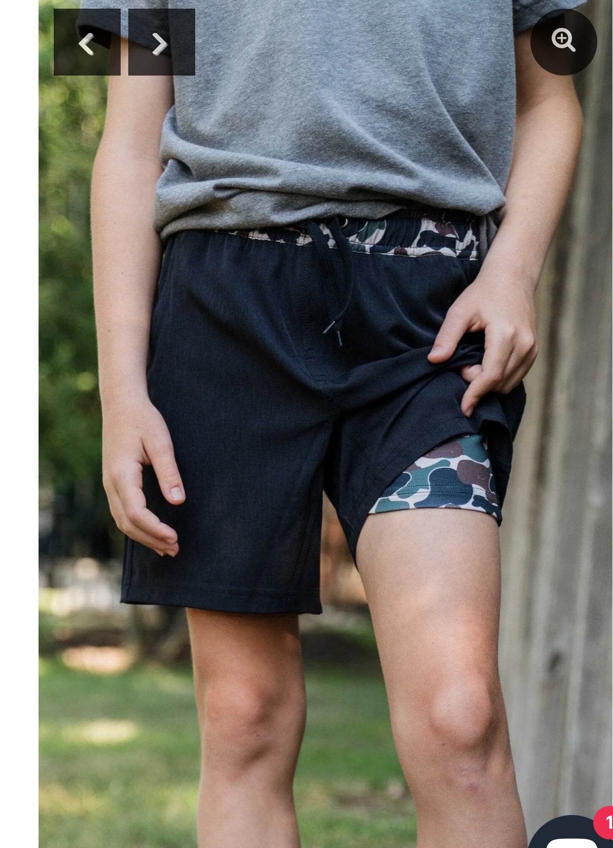 Burlebo youth athletic shorts black throwback camo pockets