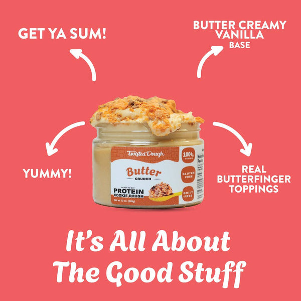 Butter Crunch Protein Cookie Dough: KING Size Jar= 12oz