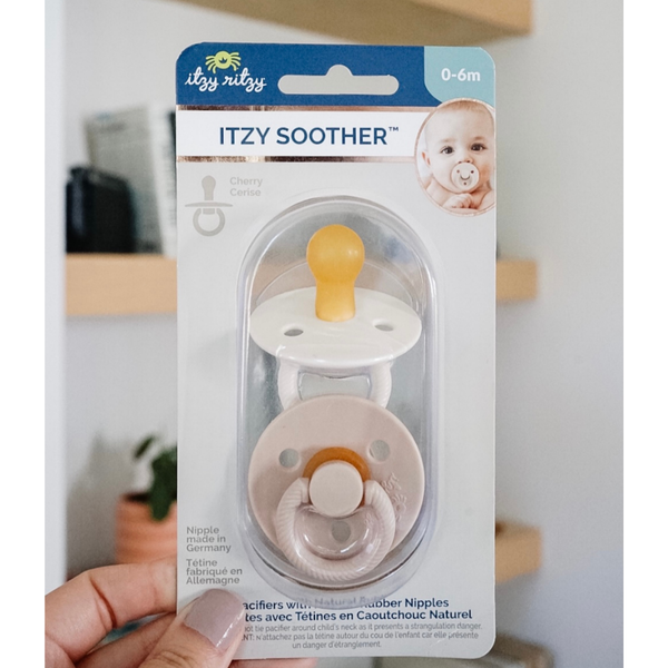 Itzy Soother™ Natural Rubber Paci Sets: Coconut + Toast