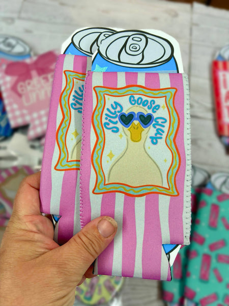 Silly goose club can koozies: Regular