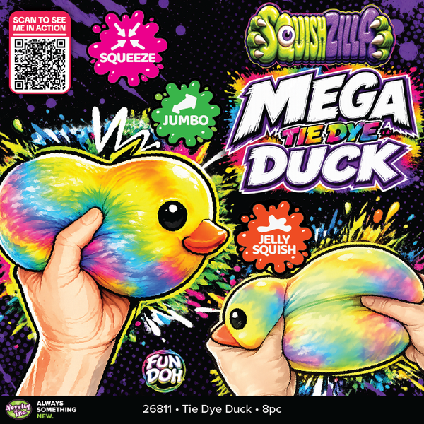 Fun Doh MEGA 5" Tie Dye Duck Squishy Toy -