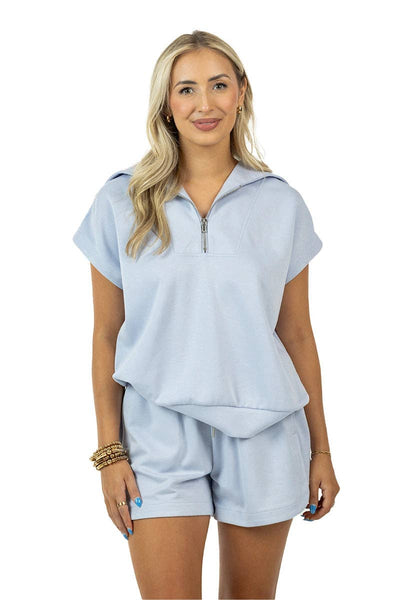 Light Blue Wholesale Scuba 2 Piece Set: Light Blue