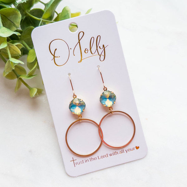 Multicolored Bright Stones w/Lightweight Gold Plated Hoop “Candy”: Pink