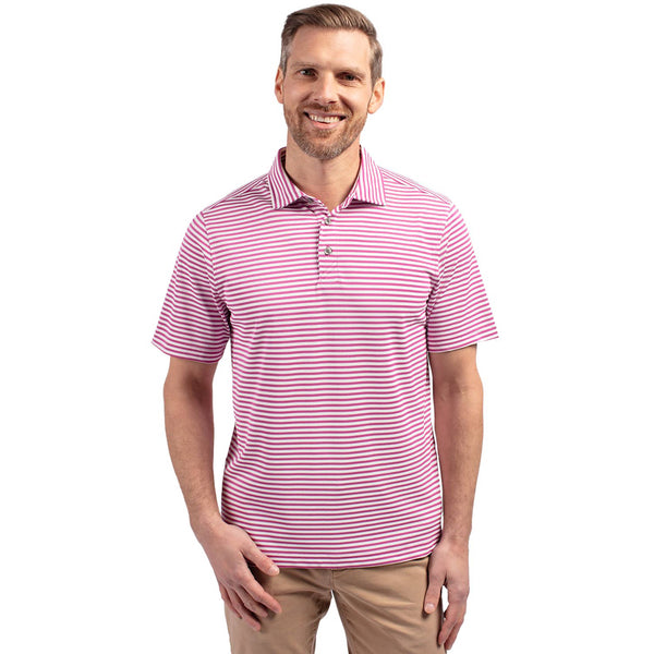 Cutter & Buck Virtue Eco Pique Stripe Recycled Men's Polo: Chutney