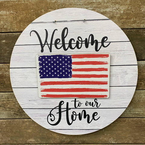 American Flag Door Hanger Insert