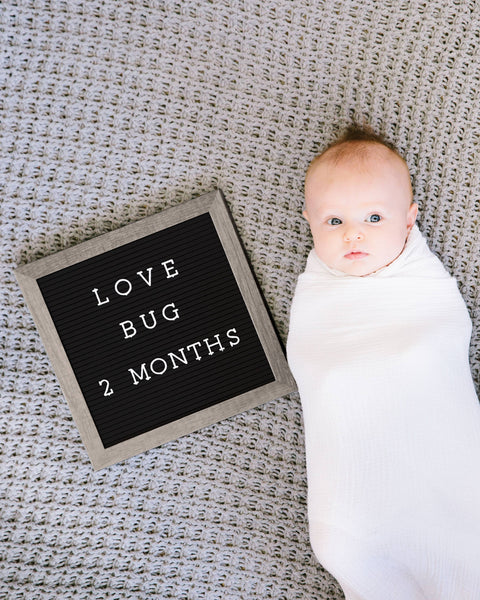 Rustic Wooden Letterboard Set with 188 Letters & Numbers: Light Gray