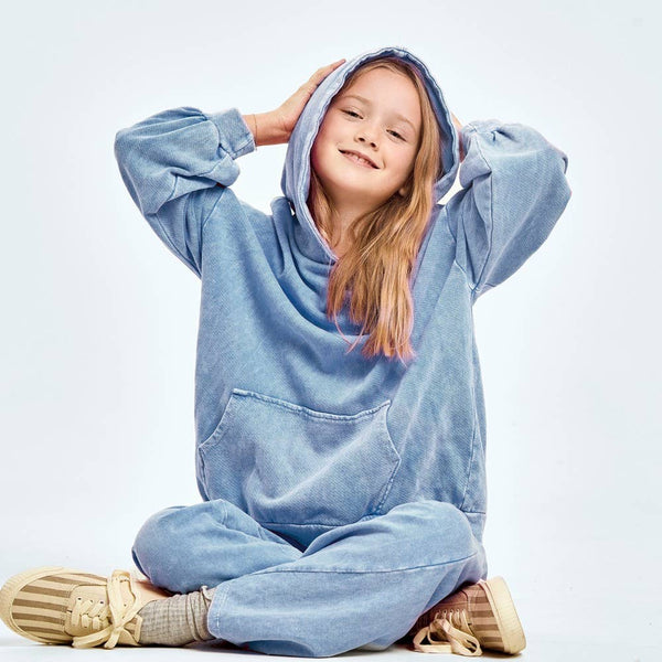 Oversized Mineral Wash Hoodie: Pink