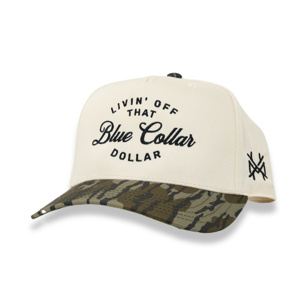 Blue Collar Dollar Trucker Hat: Retro Bottomland/Natural