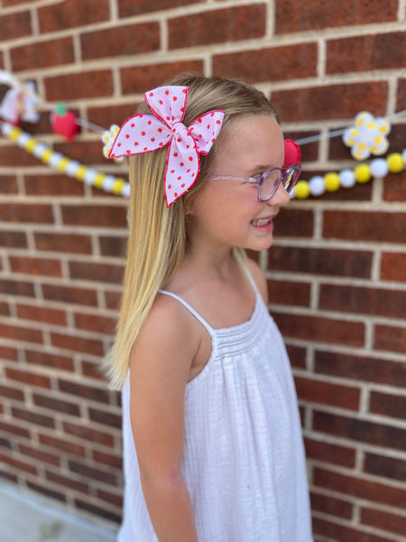 Pink Apple Bow: Oversized
