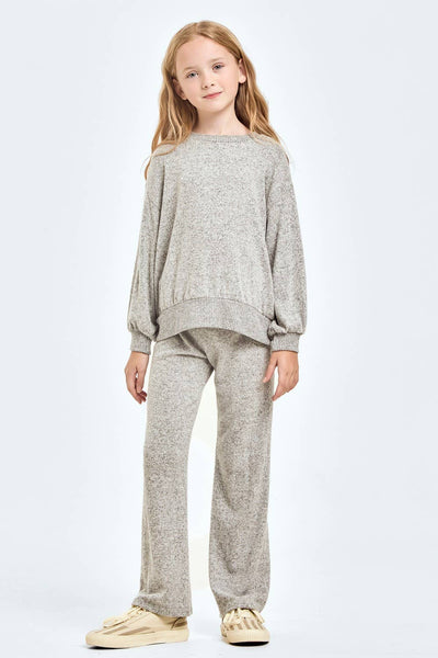 2 Tone Brushed Knit Sweatshirts : Mint Blue