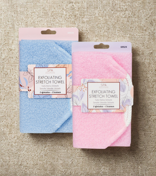 CALA Exfoliating Stretch Shower Exfoliating Towel: Pink