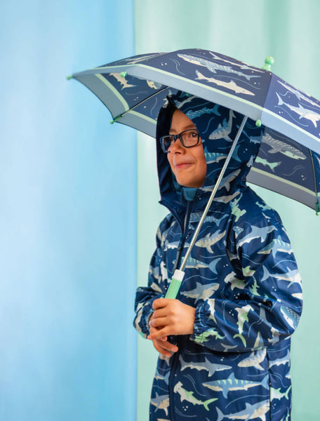 Turquoise Floral Raincoat: