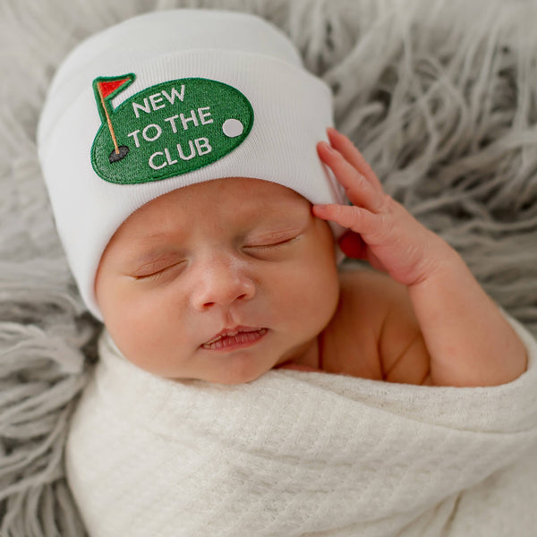New to the Club Newborn Boys and Girls - Golf Baby Hat : Newborn