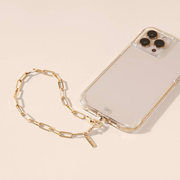 Chunky Chain Phone Charm Wristlet (Gold): Gold