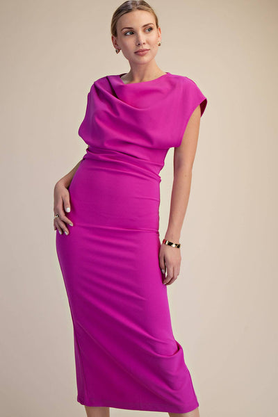 Long Draped Dress: White