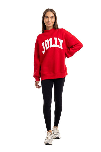 JOLLY Wholesale Women's Mockneck Top: Red