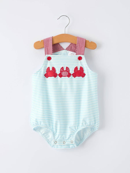Crab Applique Baby Boy Romper