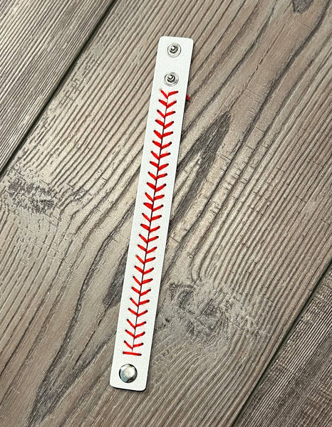 Adjustable Baseball or Softball Stitches Bracelets: Softball