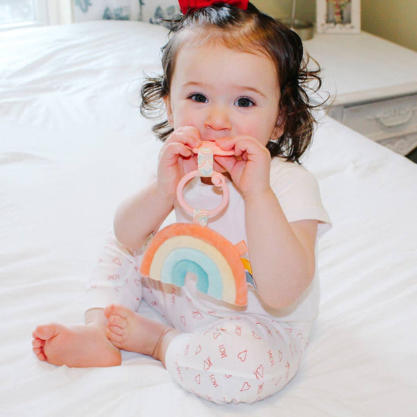 Itzy Pal™ Plush + Teether: Rainbow