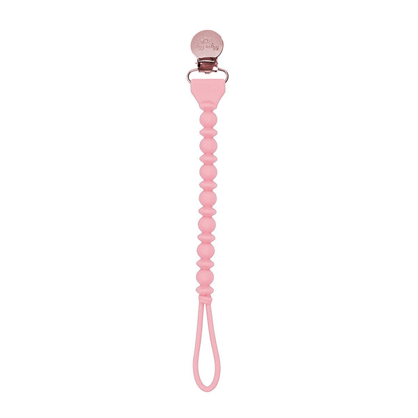 Sweetie Strap™ Silicone One-Piece Pacifier Clips: Pink Beaded